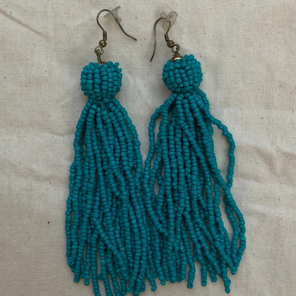 Boho Dangling Beaded Earrings Dramatic